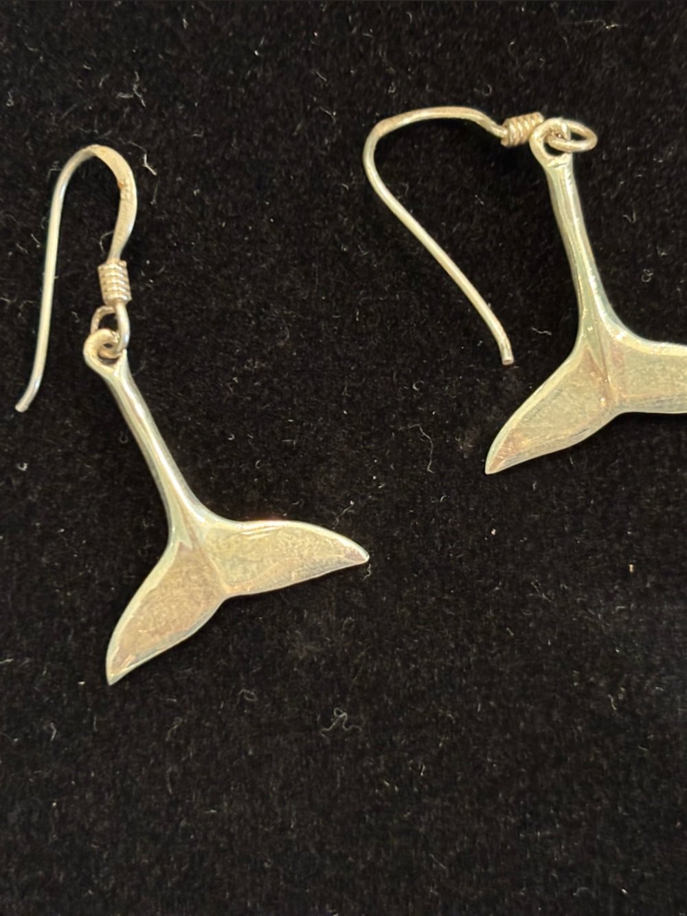 Sterling Silver Whale Tail Drop Earrings